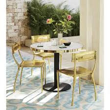 Shop Midas Gold Dining Chair The Definition Of Patio Chic Metal Chair Provides Elegant Seating O Bistro Table Outdoor Gold Dining Chairs Patio Furniture Sets