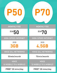 What is so great about u mobile postpaid plan? U Mobile P50 P70 Postpaid Plans Murah