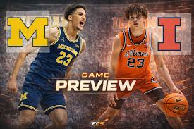 Two of the top teams in the Big Ten square off tonight in Champaign   It's No. 3 Michigan 🆚 No. 10 Illinois 