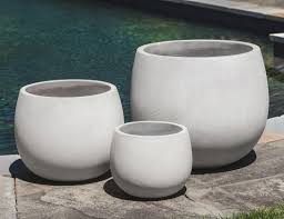 Best tip filling large outdoor planters much. Large Round Light Gray Concrete Planter Set Ml