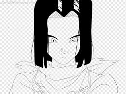 Android 17 Android 18 Drawing Line art, android, white, face, black Hair  png | PNGWing