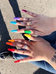 Rainbownails Coffinnails Long Colorful Nails Pride Rainbow Nails Cute Acrylic Nails Coffin Nails Designs