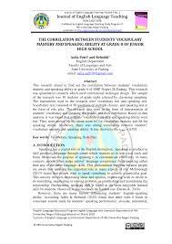 Need to translate pegawai negeri from indonesian and use correctly in a sentence? Pdf The Correlation Between Students Vocabulary Mastery And Speaking Ability At Grade 8 Of Junior High School