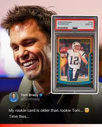Tom Brady at his NFL Debut: 23 years old Tom Brady's rookie card now: 24  years old You can win this PSA 10 rookie card for FREE