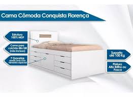 Cama Solteiro Com 7 Gavetas Mdf Imbuia Fosco Conquista Cama Comoda De Solteiro Conquista Florenca Carvalho Rusitco Cama De Solteiro Magazine Luiza
