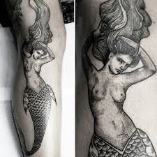 Black And White Mermaid Sleeve Tattoo Rebecca Bonaci On Instagram Mermaid Mermaidtattoo Blackworktattoo Blackworkers Blxckink Black Mermaid Tattoos Mermaid Tattoo Mermaid Tattoo Designs