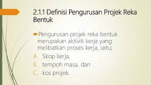 Reka Bentuk Teknologi Bab 2 Pengurusan Projek