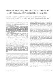 PDF) Effects of providing hospital-based doulas in health maintenance  organization hospitals 1 1 The authors acknowledge major contributions to  the study made by Dr. Marshall Klaus, Children's Hospital of Oakland,  California, and