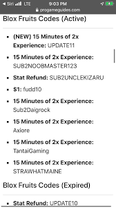 Use the 2x experience codes to gain experience faster and easier. Some Codes They Still Work Bloxfruits