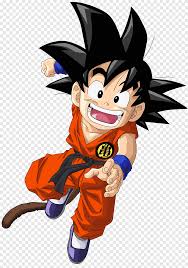 Goku is introduced in the dragon ball manga and anime at 12 years of age (initially, he claims to be 14, but it is later clarified during the tournament saga that this is because goku had trouble counting), as a young boy living in obscurity on mount paozu. Kid Goku Render Extraction Smiling Young Son Goku With Tails Png Pngegg