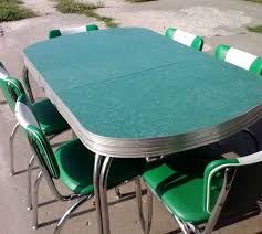 1950 S Vintage Retro Green Chrome Dinette Table W 6 Chairs W 2 Removable Leafs Ebay Retro Kitchen Tables Kitchen Table Settings Dinette Tables