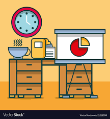 Chart On Board Report File Paper Coffee Cup Clock