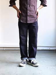 hatski ハツキ straight denim one wash ストレート デニム htk 18024 インディゴブルー テーパード インディゴ