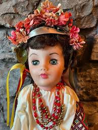 Rare vintage Ukrainian doll in full folk wear