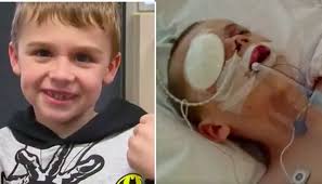 Inspiring boy heads home from hospital after horrific head-on crash