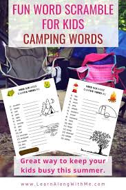 The vocabulary for these alphabet flashcards matches the phonic sound of each letter, with the exception. Camping Words Fun Word Scramble For Kids Free Printable Learn Along With Me