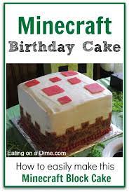 How To Make This Cake Block Minecraft Birthday Cake Eating On A Dime Minecraft Birthday Cake Minecraft Cake Easy Minecraft Cake