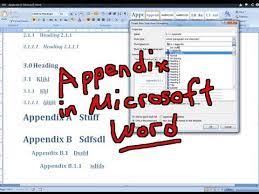 Change the label to bold type e.g. Automated Appendix In Microsoft Word Youtube