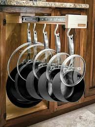 Pots Pans Lids Organized In Hanging Sliding Drawer Kitchen Organization Ideas Diy Kitchen Storage Kitchen Organization Cookware Organization