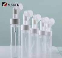 Heart Shape Silicon Brush 100ml 120ml 150ml 180ml 200ml 250ml Liquid Soap  Foamer PET Plastic Foam Pump Facial Cleanser Bottle