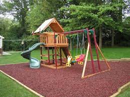 Rubber Bark Rubber Mulch Hayward Playground Backyard For Kids Playground Landscaping Kid Friendly Backyard