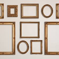 Sunlit vintage picture frame 8x10 inch, luxury antique photo frames with glass front, photo display, tabletop wall hanging, gold. Gold On Cream Gallery Wall Frames