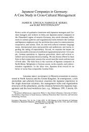 Pdf Japanese Companies In Germany A Case Study In Cross Cultural Management