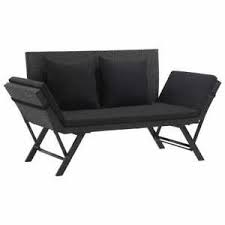 Bequeme gartenbank mit tisch in schwarz aus pflegeleichtem polyrattan für ihr zuhause. Vidaxl Gartenbank 176cm Schwarz Poly Rattan Sonnenliege Bank Sitzbank Parkbank Ebay