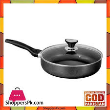 Buy Sonex Non Stick Classic Fry Pan With Glass Lid 28cm Black At Best Price In Pakistan Durable Cookware Smart Cooking Pan