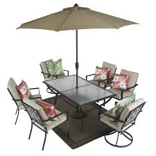 New to the 2019 hanamint catalog, the hanamint somerset collection introduces a whimsical design to this years lineup. 9 Piece Outdoor Dining Set With Swivel Chairs Novocom Top
