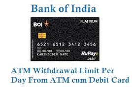 Bank Of India Atm Withdrawal Limit Per Day From Atm Cum Debit Card Techaccent
