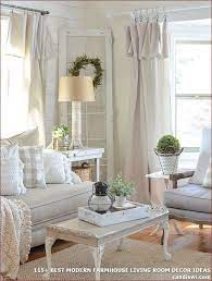 The eyelets make it convenient to hang the curtains and give a balanced look to the room. 115 Best Modern Farmhouse Living Room Decor Ideas Tirai Ruang Tamu Ruang Tamu Pedesaan Dekorasi Ruang Tamu