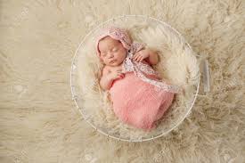 A Portrait Of A Five Week Old Newborn Baby Girl Wearing A Pink Stock Photo Picture And Royalty Free Image Image 25839413