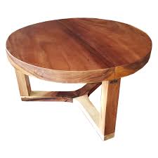 Chic Teak Suar Wood Live Edge Round Indoor Outdoor Coffee Table Walmart Com Walmart Com