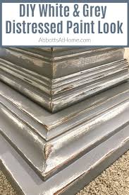 You can choose two shades of the same color as we did or choose complementary or contrasting colors for a bolder look. Diy White And Grey Distressed Chalk Paint Furniture Abbotts At Home