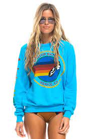 Aviator Nation Sweatshirt Neon Blue Shopperboard