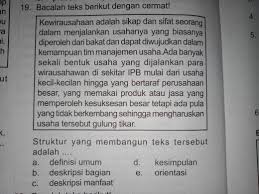 Tentukan unsur kebahasaaan teks tersebut dengan menentukan : Struktur Yang Membangun Teks Tersebut Adalah No 19 20 Tolong Ya Kakak Tolong Bntu Makasih Brainly Co Id