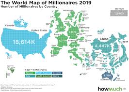 According to a new report from Credit Suisse, the U.S. has 39.8% of the  world's 46.8 million millionaires. | Map, World, World map