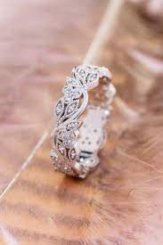 Gold Floral Wedding Band For Women Vintage Style Wedding Ring Ring For Her Gold Wedding Ring Anniversary Ring In 2021 Wedding Rings Vintage Wedding Rings For Women Boho Wedding Ring
