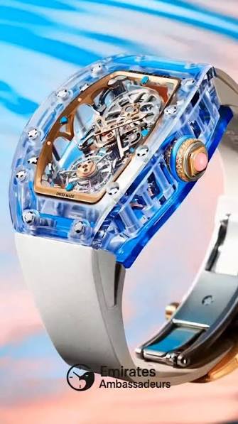 Richard Mille RM 53-02 Tourbillon Sapphire Boutique allocation available  upon request for ongoing production pieces. Fully insured Ferrari Group  delivery within 5-7 business days. The RM 53-02 features a fully sapphire  case,