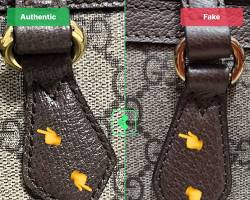 Image of fake Gucci stitching