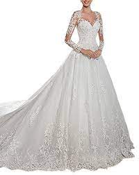 Jetzt ist die mark nur noch 50 pfennig wert!, witzelte krause. Ikerenwedding Damen A Linie Prinzessin Hochzeitskleider Spitze Mit Lange Arme Brautkleider Niedriger Hoc Hochzeitskleid Brautkleid Schlicht Brautkleid Kaufen