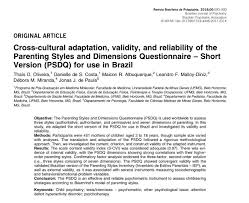 Revista de psicología clínica con niños y adolescentes. Brazilian Journal Of Psychiatry Bjp On Twitter Parenting Styles And Dimensions Questionnaire Short Version Psdq Instrument Used Worldwide To Assess Styles And Dimensions Of Parenting For Use In Brazil Read