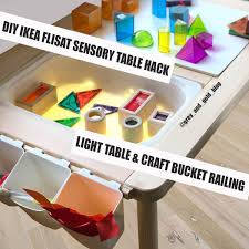 Diy Ikea Flisat Sensory Table Hack Light Table Craft Bucket Railing Sensory Table Toddler Activities Ikea Diy
