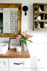 How to add a rustic mirror frame to your existing bathroom mirror. Diy Wood Framed Bathroom Mirror Christina Maria Blog