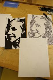 A Portrait Made Out Of Words Yep You Heard Me My 8th Grade 2d Class Made Their Portraits Out Of Middle School Art Homeschool Art 7th Grade Art