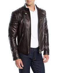 Men S Icon Leather Biker Jacket By Tom Ford At Bergdorf Goodman Jackets Men Fashion White Denim Jacket Mens Leather Jacket