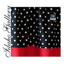 polka dot black white red kitchen