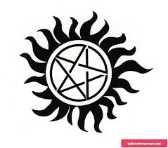 Pentagram Tattoo Meaning And Cool Examples Pentagramm Tattoo Vorlagen Zum Ausdrucke Supernatural Anti Possession Tattoo Pentagram Tattoo Supernatural Tattoo