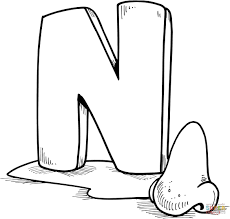 All english coloring pages including this alphabet letter n coloring page can be downloaded and printed. Letter N Is For Nose Coloring Page Free Printable Coloring Pages Coloring Home